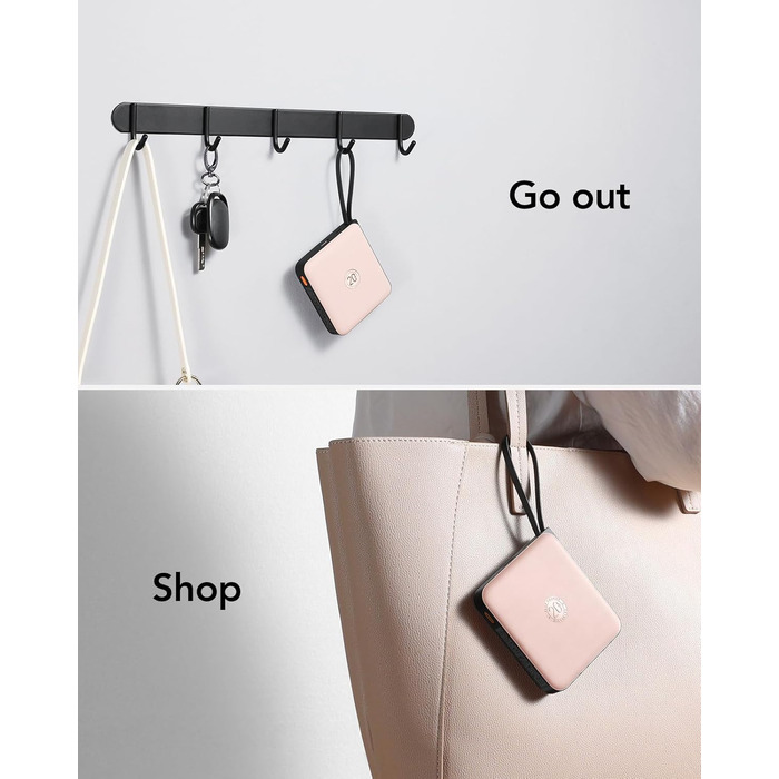 Power Bank VRURC 20000mAh з кабелем: компактний акумулятор для iPhone, Huawei, Samsung та інших пристроїв (рожевий)