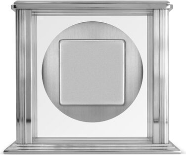 Acctim Hamilton Table Clock, Metal Glass Aluminum, Silver, 13.7 x 15.5 x 6.8