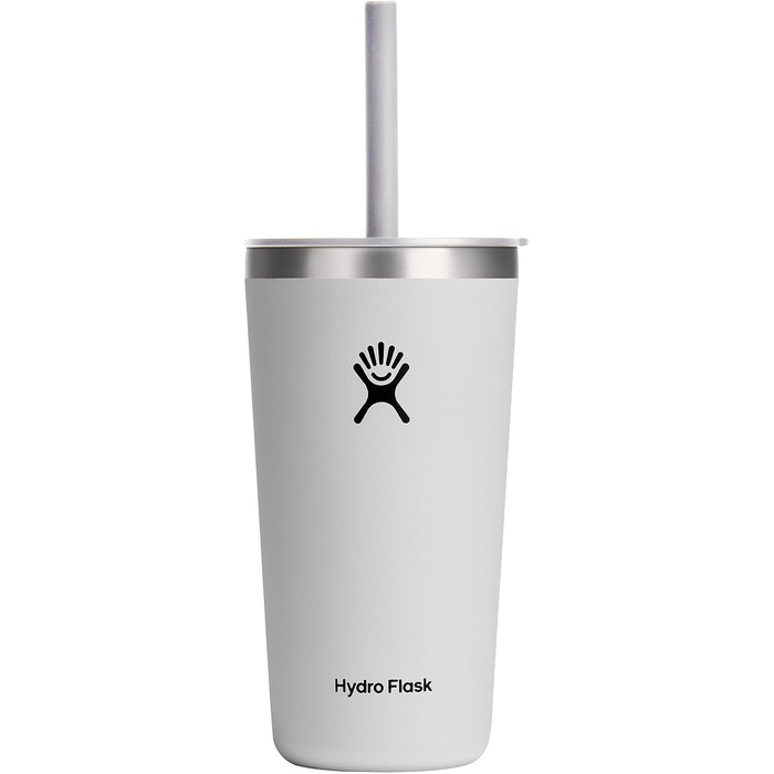 Термостакан Hydro Flask Travel Tumbler 1180 мл (40 Oz) з кришкою та трубою, нержавіюча сталь, вакуумна ізоляція, білий