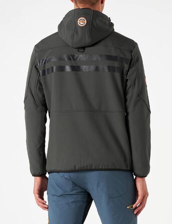 Чоловіча куртка Softshell Geographical Norway Leyoley Production, темно-сіра з помаранчевим, розмір 3XL