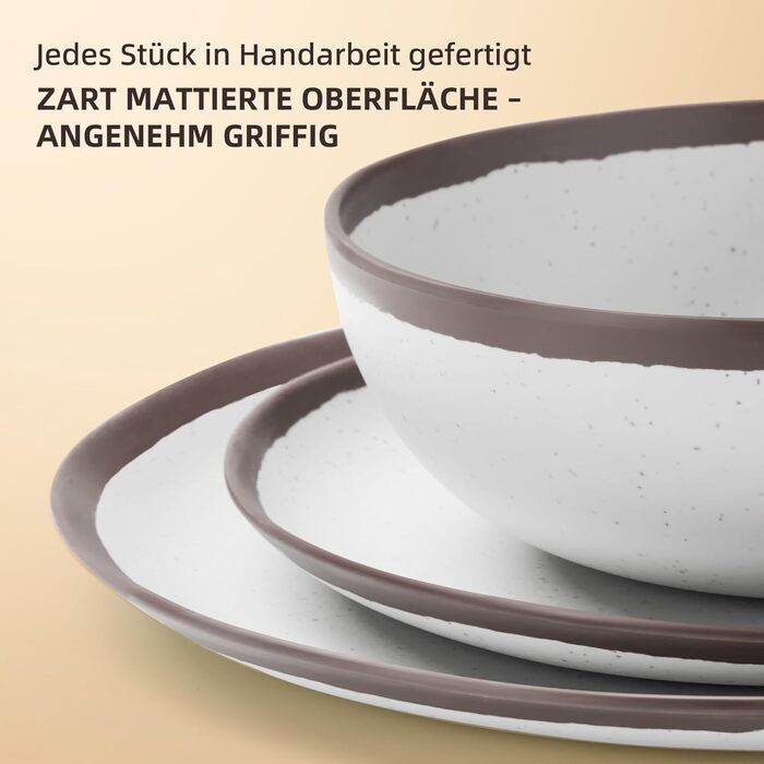 Набір посуду для кемпінгу на 6 осіб, 18 предметів: тарілки з меламіну у вінтажному стилі. Підходить для відпочинку на природі, пікніків, дачних вечірок та подорожей на автодомі. Tafelservice 6 Personen