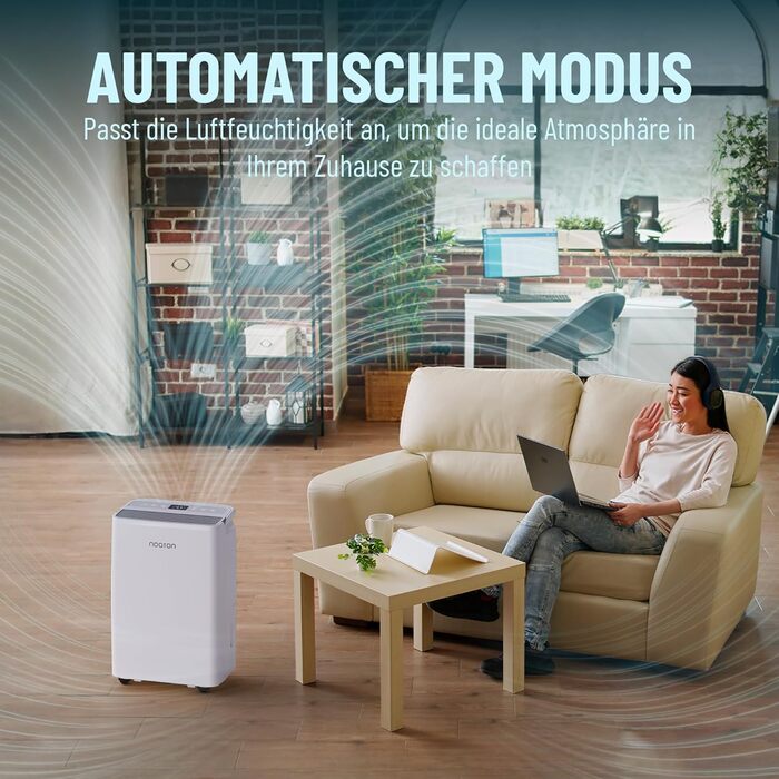 Noaton® DF 4115 WiFi: Зволожувач та очищувач повітря HEPA, 15л/24г, 5 режимів, тихий, з таймером, Wi-Fi, 3 роки гарантії, для приміщень до 50 м²