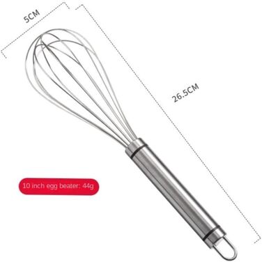 Snowflake Wire Whisk, Multifunctional Manual Egg Mixer, Stainless Steel Egg Beater, Kitchen Baking Tools, Suitable for Stirring and Emulsifying Flour, Eggs, and Other Ingredients, Kitchen Whisk (10 inch)
