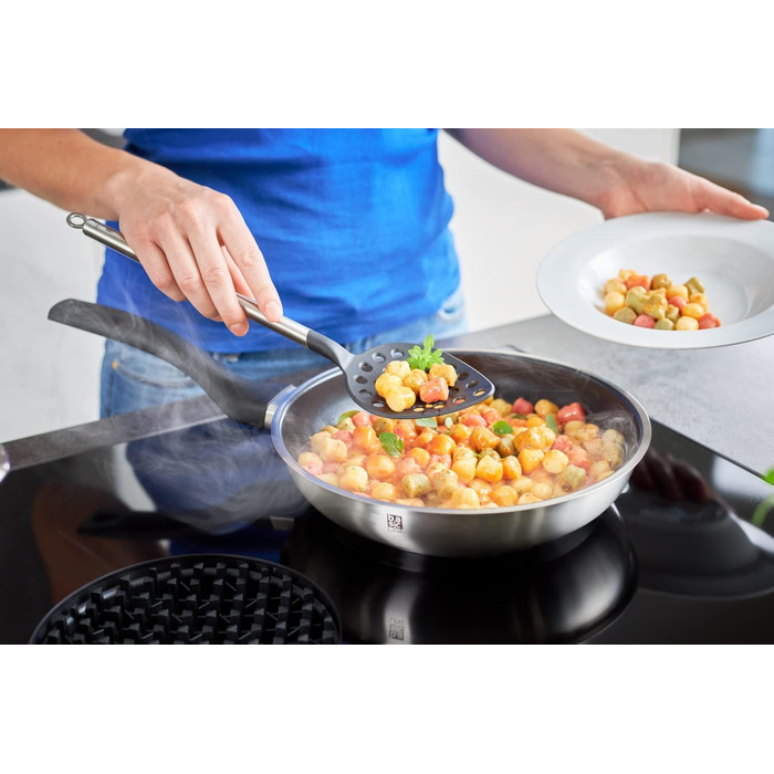 RÖSLE Frying Pan Set Basic Line Ø 20 cm, 24 cm with ProPlex non-stick coating, 18/10 stainless steel, silver/black (Ø 24 cm)