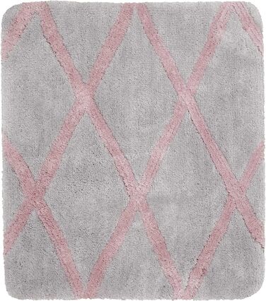 Homie Living Badteppich, Bath Mat, fluffy, soft pile, non-slip and washable, San Bosa (55 x 65 cm, Grey Pink) Grey Pink 55 x 65 cm