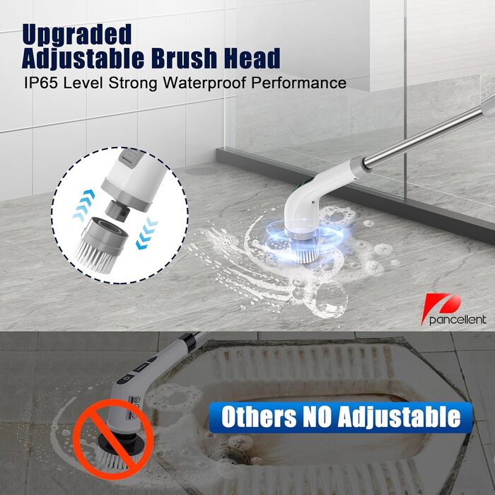 Електрична щітка для миття 7-в-1 Spin Scrubber A11: потужне очищення, 360 обертів/хв, 1,5 години роботи, 2 швидкості, подовжуваний важіль