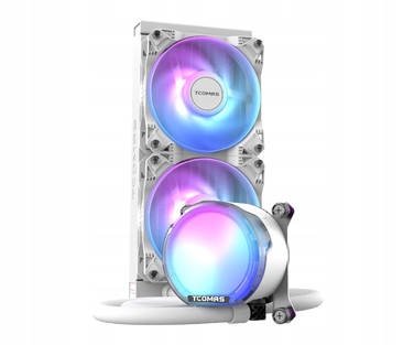 Рідинне охолодження AIO TCOMAS LE100 240 ARGB (2x120мм, до 2500RPM), Біле
