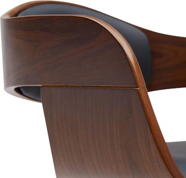 Kingston Adjustable Bar Stool with Premium Faux Leather Cushion - Walnut/Black