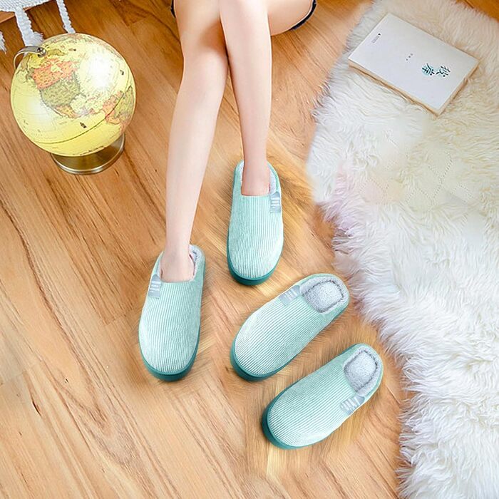 Зимові теплі халапи для дому з антиковзаючою підошвою, зелені, 38/39 EU