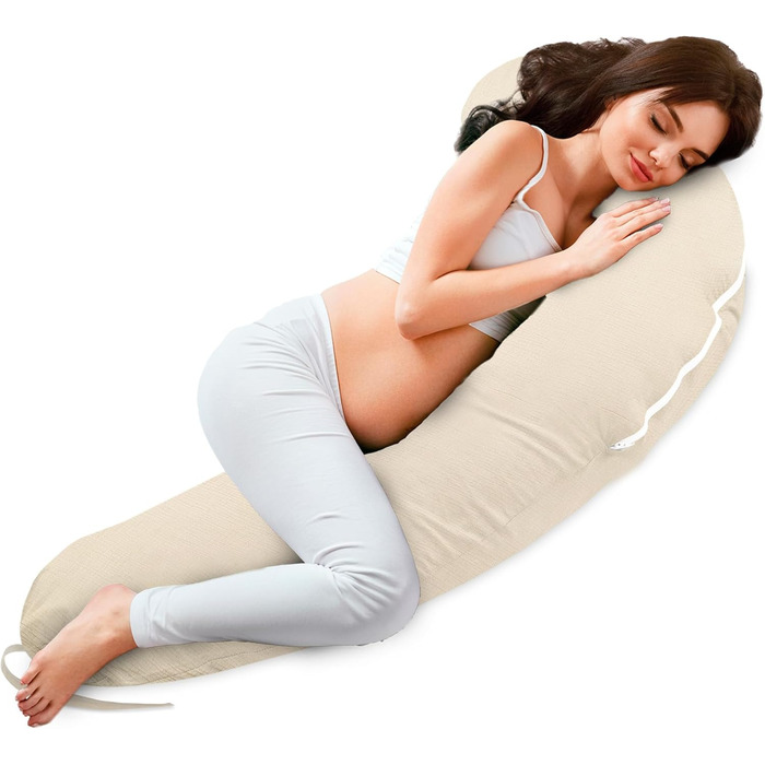 Подушка для вагітних Totsy Baby XXL: підтримка тіла, комфортний сон, бавовна Oeko-Tex, 190 см