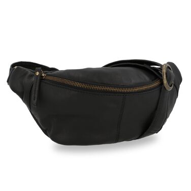 Сумка на пояс Gusti Leder чорна – велика вінтажна сумка через плече для жінок та чоловіків, з натуральної шкіри, регульований ремінь, елегантна для повсякденного використання та подорожей