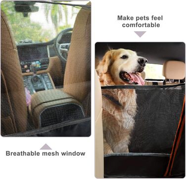 Накладна на сидіння автомобіля для собак Caliyo, 143.5x134 см, чорно-помаранчевий, водонепроникна та стійка до подряпин