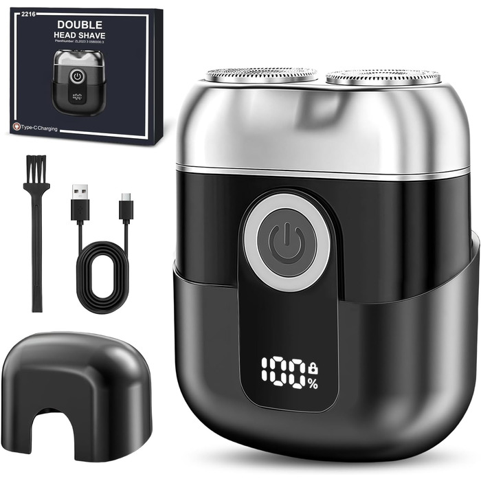 Електричний гоління для чоловіків Flintronic, водонепроникний, багатофункціональний, USB-C, 120 хв, чорний