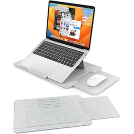 Зручний лапдеск для ноутбука AboveTEK – ергономічний підставка з антиковзким покриттям, захистом від нагріву, вбудованим ковриком для миші, портативна для ліжка, дивана, подорожей (сірий)