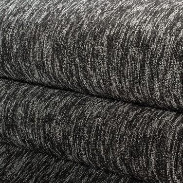 Килимок для вітальні HomebyHome 120x170 см, антрацит, однотонний, з ефектом меланжу, для спальні, короткий ворс, м'який, легкий у догляді, можна прати, для кухні, їдальні