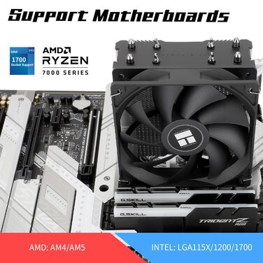 Thermalright Assassin X 120 SE - Кулер для CPU з 4 Heatpipes, тихий вентилятор TL-C12C PWM, сумісний з AM4/AM5/Intel LGA1150/1151/1200/1700/1851