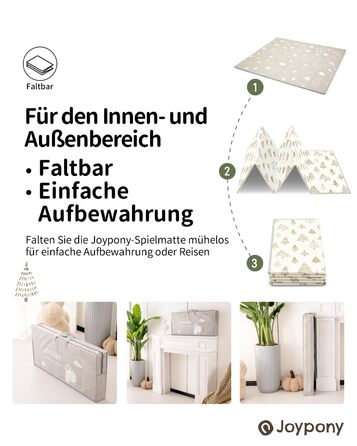 Дитячий килимок для ігор Krabbelmatte 150x180 см, складаний, водонепроникний, антиковзкий, з сумкою для перенесення - Ліс