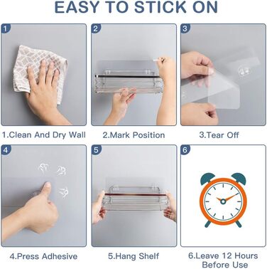 Avoalre Shower Caddy, Stainless Steel Shower Shelf, No Drilling Required, Shower Basket with Strong Adhesive, 2 Pack, Lightweight Shower Shelf with 1 Movable Suction Hook