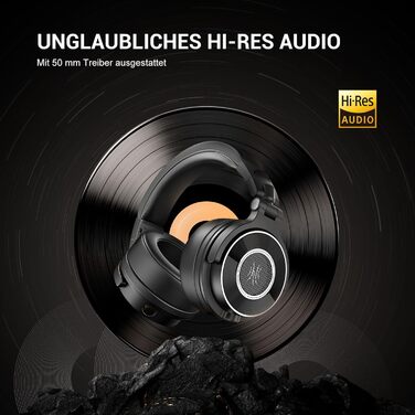 OneOdio Monitor 60: Професійні навушники-студійні, закриті, 38 Ом, Hi-Res Audio, 50 мм драйвер, знімний кабель (3.5 мм/6.35 мм), для подкастів, телефону, ПК, чорні