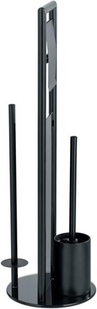 Набір для туалету WENKO Ravina 3-в-1 з тримачем туалетного паперу та щіткою, нержавіюча сталь, чорний, Ø 20 x 70 см