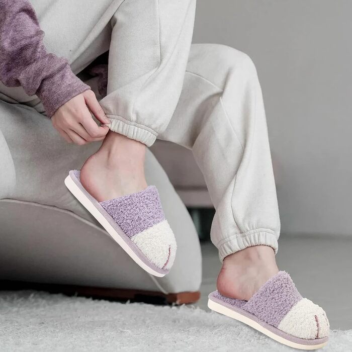 Домашні тапочки MAXTOP з м'якого плюшу у вигляді котячої лапки (фіолетовий, 40/41 EU)