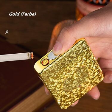 Електронне запальничкове кейс для сигарет (84 мм) на 16 сигарет, золотий