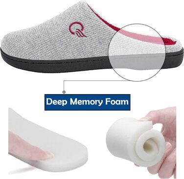 Тапочки зимові Mishansha для дому та вулиці, унісекс, піна пам'яті, розмір 36-47, сірий/червоний