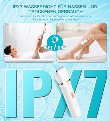 Електричний тример для бікіні 3-в-1 для жінок: тример для обличчя та інтимної зони, для чутливої шкіри. Вологостійкий, для мокрого та сухого використання, перезаряджається