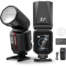 Спалах NEEWER Z2-N 2.4G TTL з круглим голівкою для Nikon, 76W, швидка модель зміна, HSS 1/8000s, 2600mAh акумулятор