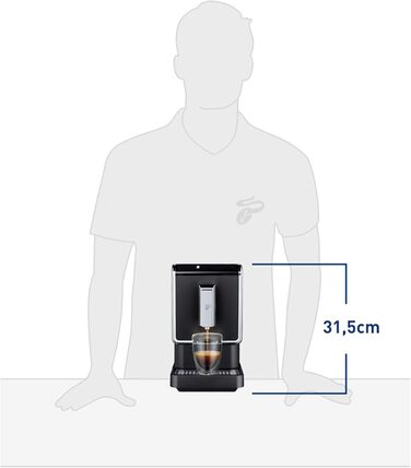 Кавомашина Tchibo Esperto Latte з функцією збивання молока для кави Crema, еспресо і молочних напоїв, антрацит