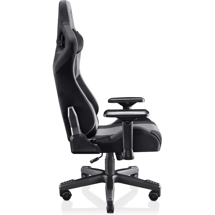 Ігровий крісло VALK Gaia з дихаючого матеріалу, ергономічний офісний крісло, кут нахилу спинки 160º, 4D підлокітники, газліфт Класу 4, професійне геймерське крісло (Онікс Чорний)