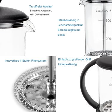 Френч-прес Easyworkz Eclipse 350 мл з боросилікатного скла