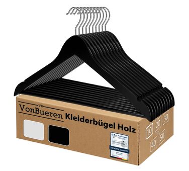 Плечики дерев'яні VonBueren білі, обертові на 360°, 44.5 x 22 см