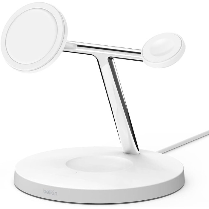Belkin BoostCharge Pro 3-в-1 MagSafe Бездротове Зарядне Пристрої для iPhone 13, Apple Watch та AirPods (15W) - Білий