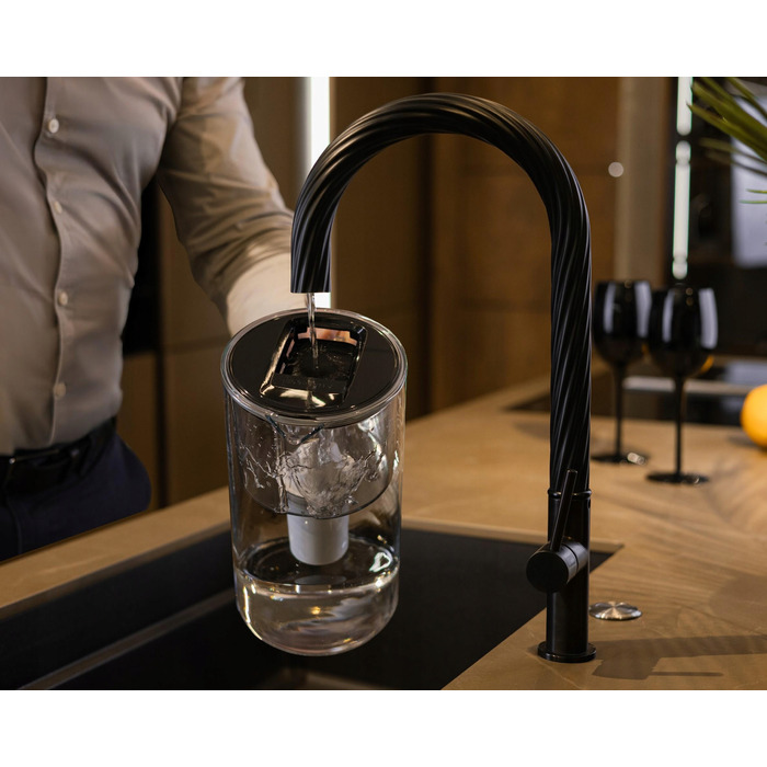 Скляний фільтр-кувшин Wessper D2 BOROSILICATE 3л, чорний + 5 фільтрів