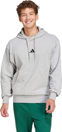 Чоловічий худі adidas Essentials Feelcozy з французьким тері, сірий меланж/чорний, розмір M