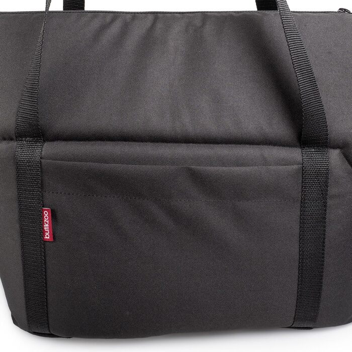 Сумка-переноска для собак та котів | Сумка на плече для тварин з гумкою та карабіном | до 15 кг | Матеріал: еко-замша (Velvet) | Розмір: L (42 x 29 x 33 см) | Чорний колір