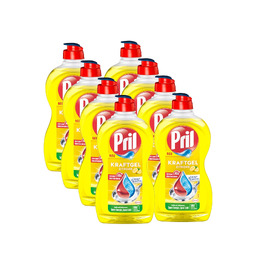 Засіб для миття посуду PRIL Kraft Gel з лимоном, концентрований гель для видалення жиру, 450 мл (набір 8 шт)