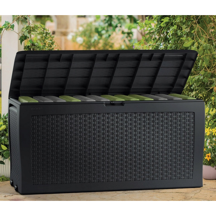 Садова скриня KETER Samoa Rattan Box 270 л, антрацит