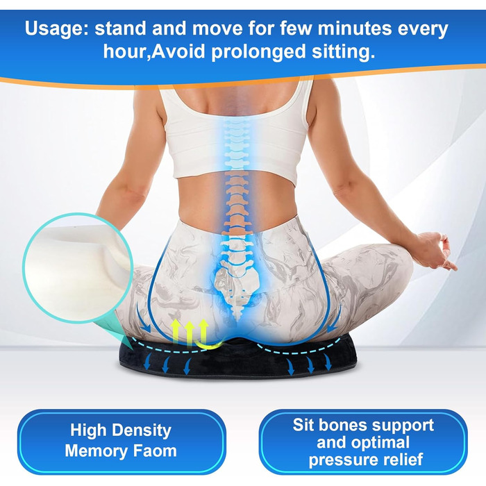Ecosafeter Hemorrhoid Seat Cushion, High-Quality Donut Cushion Made of Memory Foam for Pregnancy, Tailbone, Postnatal, Sciatica, Pressure Sores