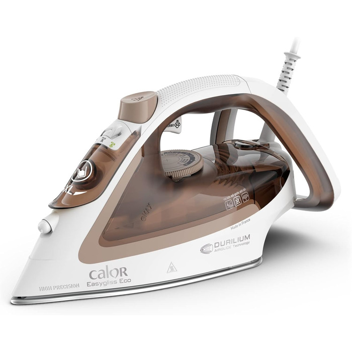 Праска Calor Easygliss Eco, 2800 Вт, 50 г/хв (пар), 240 г/хв (парний удар), Durilium Airglide, виготовлена у Франції, FV5780C0