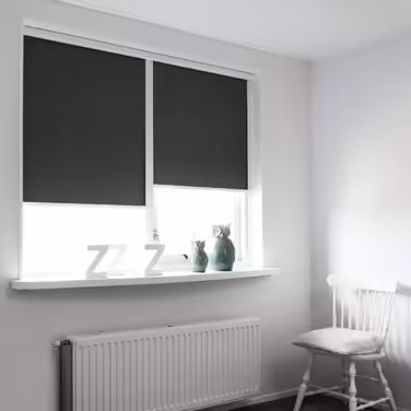 Roller blind with guide rails SolReflect K24 60x175 cm - Blackout roller blind with side guide rails - Mounting without drilling - Blackout roller blind 60cm wide (W80 x H175 cm, Anthracite)