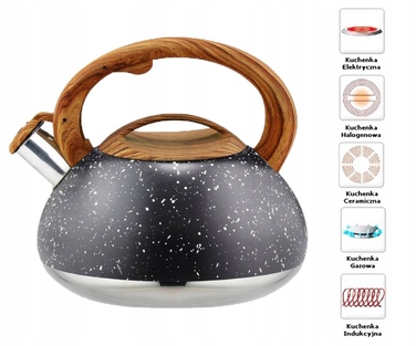 Класичний сталевий чайник Karl Hausmann, 3 л, чорний/сірий