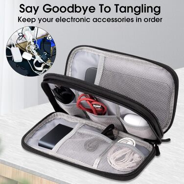 Органайзер для аксесуарів Arae: кабель-сумка, USB, SD-картки. Чорний, S