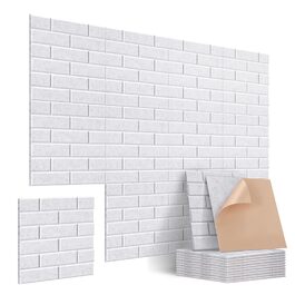 Акустичні панелі Jamelo 3D цегла самоклейні, 30x30x0,9 см, 12 шт. — звукоізоляція та декорування стін для студії, спальні та офісу (світло-сірий)
