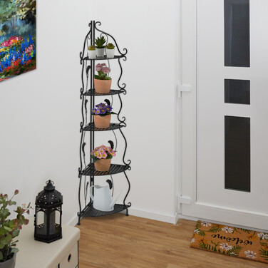 Metal Corner Shelf with 5 Tiers