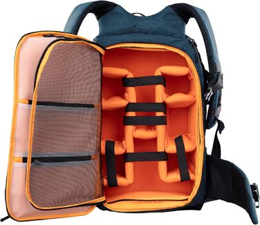 Рюкзак для фототехніки DÖRR Prag Go 16L/Prag Pro 20L, водонепроникний, для дзеркальних/зеркальних беззеркальних камер, відділення для ноутбука 16 дюймів, знімні перегородки, кріплення для штатива, рюкзак для дронів, міцний та легкий (блакитний)