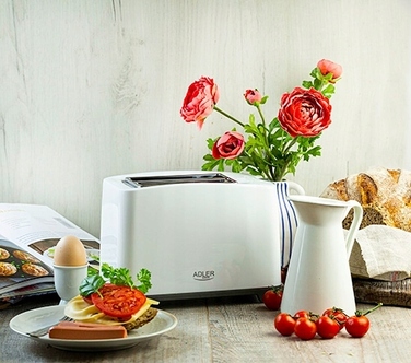 Тостер Adler AD 3216, білий, 1000 Вт