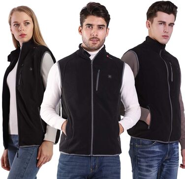 PROSmart Тепла жилетка з флісу, USB акумулятор, унісекс, чорний (M)