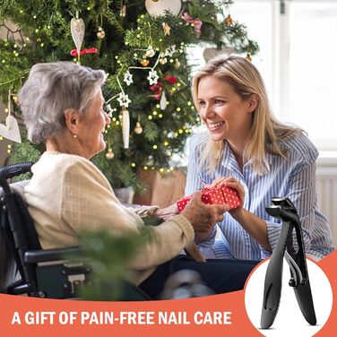 Кусачки для нігтів BEZOX ергономічні з похилим лезом для товстих нігтів (чорні) + пилочка для нігтів. Кусачки для дорослих, чоловіків та жінок.